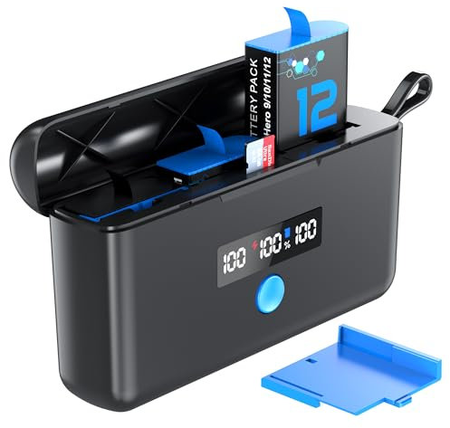 Weekinend, Battery Charger for GoPro Hero 11/10/9/8/7/6/5, General GoPro Battery Charger with Micro SD Card Read and Battery Power Read, (Battery Not Include)