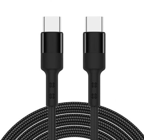 Galaxy A56 A36 A26 A16 A15 A25 / A35 A55 / S24 FE Charger cable Nylon Braided 1M (60 W) USB C Charger Lead Fast Charging USB C Cable for Samsung Galaxy A15 5G / S23 FE 5G (BLACK)