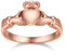 Bestyle Claddagh Ring mit Herz für Frauen Damen Silber 925 Irisch Keltischer Knoten Fingerring Mädchen Krone Herz Liebesring für Valentinstag Hochzeit, Roségold, Ringgröße 67