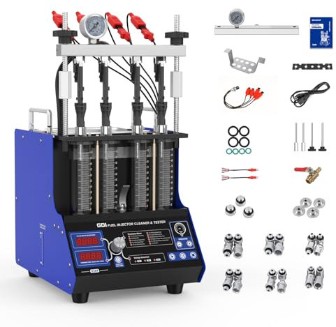 MOTOCOCHE Ultraschall Injektor Einspritzdüsen Prüfgerät - Kfz Injektoren Reiniger Prüfer mit LED-Anzeige Automotive 4 Zylinder Injektoren Reiniger Prüfer für Autos Motorrädern