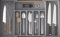 Nestiva Expandable Cutlery Drawer Organizer – Adjustable Kitchen Utensil Tray for Silverware, Flatware, Spoons, Forks, and Knives – Compact, Large Size, (Black & Grey) (Grey)