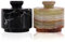 MARBLOUS KRAFTS Marble Salt Cellar 3 Inch Black Zebra & Green Onyx Celtic Salt & Pepper Bowls with Lid For Home & Kitchen, Ideal Sugar & Coffee Storage Container