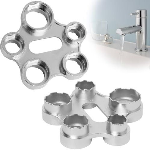 Annlpoy 1pcs chiave rompigetto aeratore rubinetto svita filtri rubinetti universale per aeratore,10 Misure, in Lega di Zinco, Chiave di Servizio per Sostituzione Aeratori Rubinetti e Durevole Argento