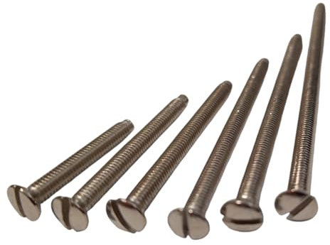 Pack of 40 Mixed M3.5mm Long Electrical Machine Screws for Light Switch & Socket – Mixed Sizes (30mm, 40mm, 50mm, 60mm) | Bright Zinc Plated