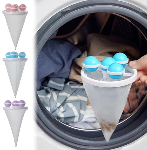FUYTSUO 3 Stück Floating Hair Filtering Mesh Removal, Filterbeutel für Waschmaschinen, Filterbeutel Waschmaschine Haarentferner, Geeignet für Waschmaschinen, Um Schmutzflusen zu Entfernen