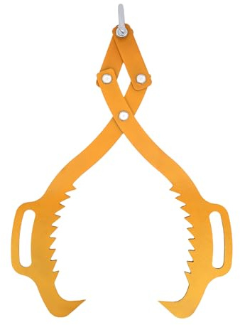 Forstzange für Baumstämme 700kg Zugkraft Holzzange Verladezange Baumstamm Hebezange Holzanhebung, für Verschiedene Stämme und Stangen, Gelb/Rot/Orange (Gelb)