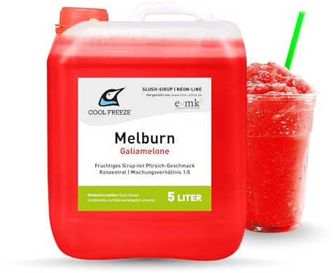 Slush Eis Sirup | Melone | Konzentrat 1:5 | 1 Liter Flasche | Glycerin Frei | geeignet für Ninja Slushy Maschine | Premium-Qualität direkt vom Hersteller