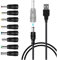 meiyan Kit de Câble d'alimentation Universel USB vers DC avec 8 Adaptateurs Idéal pour Les Routeurs, Les Lampes Lunaires, Les Lumières LED, Les Haut-Parleurs, et Plus Encore