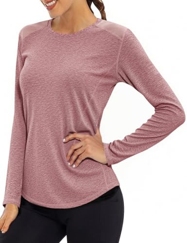 Gyabnw Tee Shirt Sport Femme Col Rond Manches Longues UPF 50+