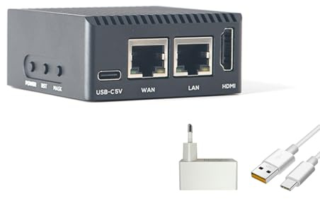 youyeetoo FriendlyElec NanoPi R3S-LTS Mini Router, 1/2GB LPDDR4, 0/32 GB eMMC, RK3566 Soc, OpenWRT mit Dual-Gbps Ethernet, für IOT NAS Smart Home Gateway (2GB RAM,no eMMC,Mit Netzteil)