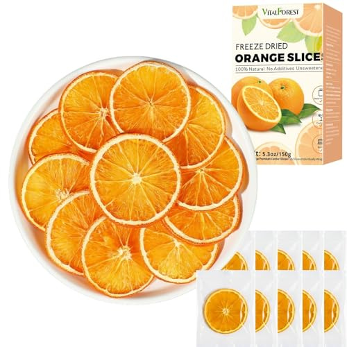 Getrocknete Orangenscheiben 150g – 26 Stück Einzeln Verpackt, Große Zitrus Garnitur für Cocktails, Tee & Deko, Dehydrierte Orangen Scheiben