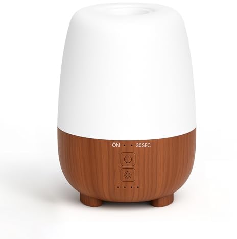 SEEDSEEL 150ML Rechargeable Battery Powered Essential Oil Diffuser, Cordless Portable Aromatherapy Diffuser,7-Hour Run time, 7-Color LED Lights