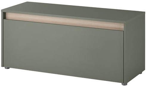 Lomadox Flur Garderoben Schuhbank Schrank Schuhschrank mit 100 cm Breite in grün mit Eiche, 1 Klappe