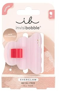 invisibobble Haarklammer Damen Rosa – Haarspange mittelgroß metallfrei stylisch elegant – Everclaw Rosy Plateau Claw Clip – Hair Claw starker Halt Dutt Hochsteckfrisur Haarschmuck Alltag Größe M