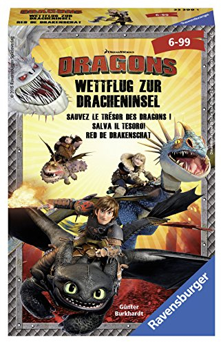 Ravensburger 23399 - Spiel, Dragons Wettflug zur Dracheninsel