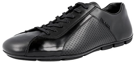 Prada Herren Schwarz Leder Sneaker 2ED038 LZ8 F0002 40 EU / 6 UK
