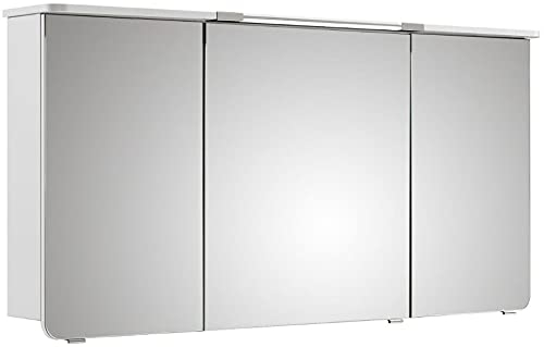 PELIPAL Cassca Spiegelschrank inkl. Beleuchtung/CS-SPS 03 / Comfort N/B: 140 cm/Weiß Glanz