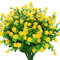 KLEMOO Künstliche Blumen, UV-beständig, Buchsbaum-Pflanzen, Sträucher, 4 Stück, Kunstkunststoff, Grün für drinnen und draußen, hängender Übertopf Zuhause, Büro, Hochzeit, Bauernhaus, Dekoration (gelb)