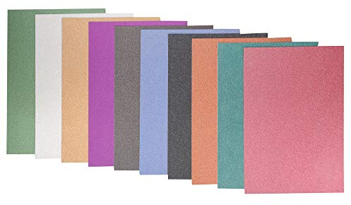 ewtshop® 10 Blatt DIN A4 Selbstklebendes Glitzerpapier, Selbstklebende Dekofolie im Format DIN A4, 10, Bastelpapier, Glitterpapier, Glitzerfolie