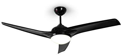 KLARSTEIN Figo - ventilador de techo, 2 en 1: ventilador de techo, 52 (132 cm) de diámetro, 3 aspas, caudal de 10.039 m³/h, 2 sentidos de giro, negro