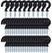 sourcing map 50pcs Cup Ceiling Hooks 1/2 Inch Vinyl Coated Metal Screw in Holder Hooks for Home Office Plants Outdoor Lights Hanger Black