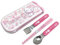 OSK Pic-Nic CT-20 - Juego de cubiertos para fiambrera, tenedor, cuchara y palillos en caja de transporte deslizante, fabricado en Japón, Hello Kitty, flores de cerezo rosa