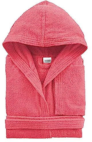 Morbidissimi Accappatoio Spugna Adulto Con Cappuccio, Cinturino e 2 Tasche, Accappatoi Uomo Donna in Spugna Morbida 400 gr/mq Puro Cotone V820 (Accappatoio Fucsia, M)