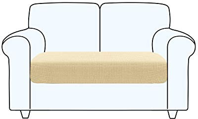 TAOCOCO Sofa Sitzkissenbezug, Elastischer Sofa Sitzkissenbezüge, Ajustable, Waschbar, Protection Meubles Couvre Pour Canapé (Beige,2 Sitzer)