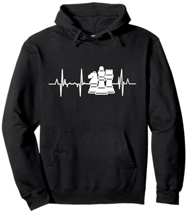 Schach Herzschlag Schachfiguren Herzlinie Schachspieler Pullover Hoodie