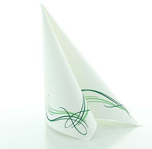 Sovie HORECA Serviette ALEX | Linclass® Airlaid 40x40 cm | Elegant Hochwertig Hochzeit Feier Geburtstag | 50 Stück | (Grün)