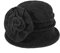 ZLYC Damen Winter Wolle Fischerhüte Blumen 1920s Vintage Bowler Hut (Blumen Dunkelgrau),Einheitsgröße