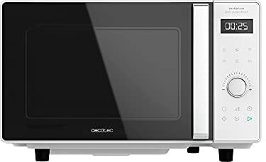 Cecotec Microondas sin Plato Digital GrandHeat 2500 Flatbed Touch White. 800 W, Capacidad 25 L, Panel de Control Táctil, 8 Funciones Preconfiguradas, Temporizador, Bloqueo de Seguridad