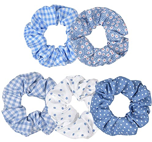 smatime 5 Pcs Scrunchies für Haare, Elastische Haargummis Bobbles, Haar Gummibänder, Bunte Haarseil Haarbänder Haargummis Seile, Scrunchies Pack, Pferdeschwanz Haarschmuck für Mädchen Damen Frauen