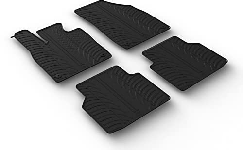 AROBA GL0659 Design Gummi Fußmatten kompatibel mit VW ID.4 ab BJ. 03.2021> erhöhter Rand 4 TLG Farbe Schwarz Gummimatten Automatten passgenau