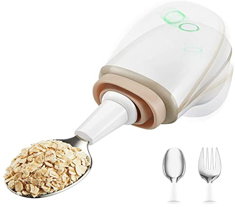 LMEILI Intelligenter tragbarer Löffel für Parkinson, Parkinson-Löffel Handtremor, Stabiler mit selbststabilisierendem Smart Lift Kit Parkinson-Patienten, Esshilfen Utensilien ältere