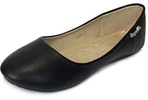 irisaa Damen Ballerinas, Klassische Flache Schuhe, Halbschuhe Slip-on 2203800, Farbe:schwarz, K800-Größ:38 EU (Innensohlenlänge 23.5cm)