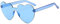 YOJUED Herz Sonnenbrille Randlose Candy Color Herzbrille für Damen Mädchen Love Heart Shape Sunglasses (Blau)