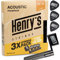 HENRYS® 3 Pack Corde Chitarra Acustica 10-47 - Avvolgicorde & 3 Plettri & E1 Corde Extra - Phosphor Bronze Corde Per Chitarra Acustica - Acoustic Guitar Strings 3 Sets