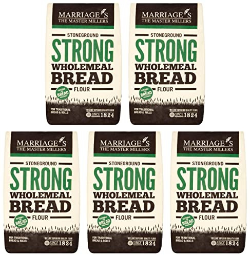 Marriages Stoneground Strong Wholemeal Bread Flour, 1.5kg (Pack of 5)