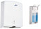 Jofel AH33000 - HANDTUCHSPENDER Z-FALZ AZUR WEISS & Relaxdays Eurospender 500 ml, Seifenspender Wandmontage, Desinfektionsmittelspender, Bügel-Mechanik, weiß