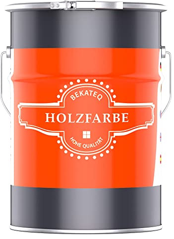 BEKATEQ Holzschutzfarbe Feuerrot 2,5 Liter auf Wasserbasis I Holzfarbe für innen und außen I Parkettlack, Türlack, Treppenlack, Zaunfarbe & mehr I Hochdeckender Wetterschutzlack für Holz BE-420