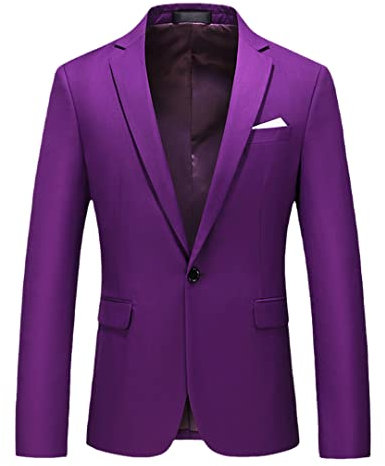 Abito da uomo Casual Tinta unita Ufficio Formale Cena di nozze Set Viola XXL