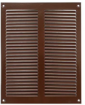 200x250mm Griglia di Ventilazione in Acciaio Marrone con Zanzariera - Griglie di Aerazione in Metallo