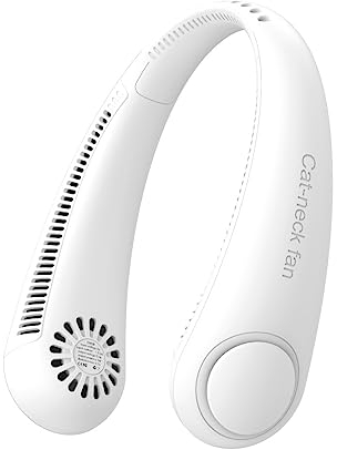 Glurak Ventilador de cuello portátil, batería recargable de 4000mah, 4-8 horas de trabajo, muy adecuado para el enfriamiento del cuello personal - ventilador USB portátil con 3 velocidades ajustables