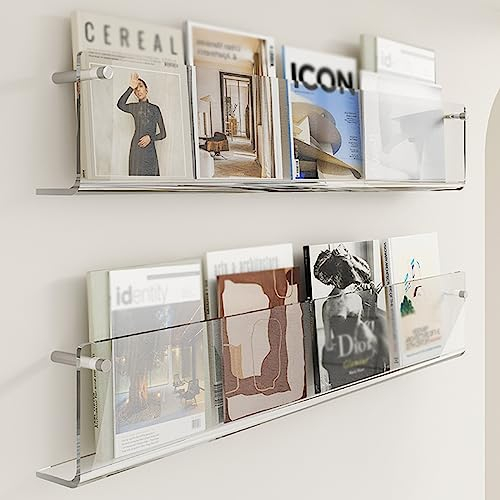 Prospektständer/ Prospekthalter Ständer Acryl Broschüren-Halter Wandmontage, Klassenzimmer Klar Bücherregal Storage Organizer/ Zeitschriftenregal, Für Büro Warteraum Kirche Kaffeehaus Display Für Zuha