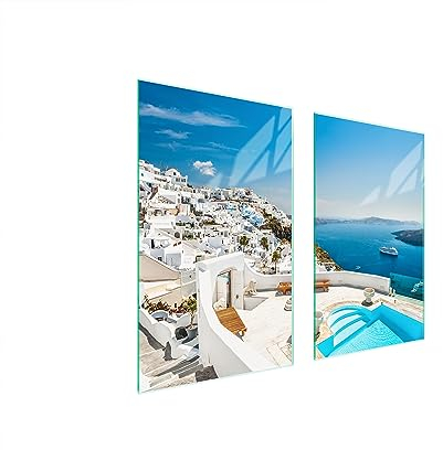 TMK ArtDeko Placa protectora de vitrocerámica 75 x 52 cm 2 pieza cocina eléctrica universal para inducción protección contra salpicaduras tabla de cortar de vidrio templado, Campo