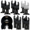 Mix Oscillating Saw Blades, 12PCS Wood Multitool Blades, Oscillating Saw Blades for Chicago Electric, Ryobi, Ridgid, Bosch,Craftsman, Rockwell Hyperlock, Black, Fein Multimaster, Genesis