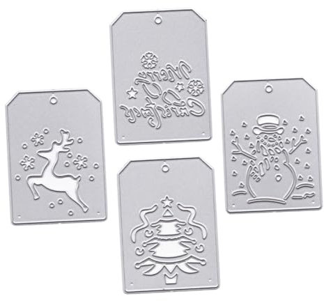 EXCEART 4 Stück Weihnachtsmarke Sterben Weihnachtsanhänger Zum Aufhängen Rentier Gestanzt Gestanzte Weihnachtskarten Vintage Weihnachtsstanzungen Kohlenstoffstahl Geschenk Schneiden