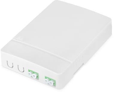 DIGITUS FTTH Gehäuse - 2x LC/APC Duplex Kupplung - Singlemode-Glasfaser - integrierte LWL-Spleißkassette - IP45 Schutzklasse - Wandmontage - Weiß