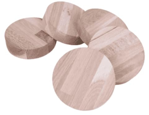 printiywood Eiche Runde Holzscheibe Rund Holz Leimholz Platte Tischplatte Scheiben Rundholz Masiv Basteln Kreis (Stärke/Dicke 27mm, Ø 80mm)